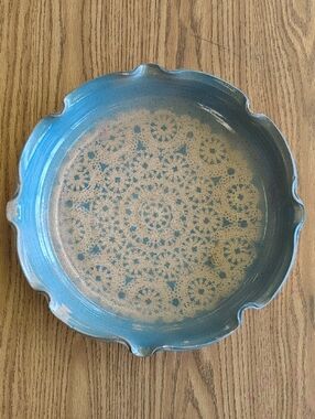 Handmade Blue Glazed Ceramic Serving Bowl